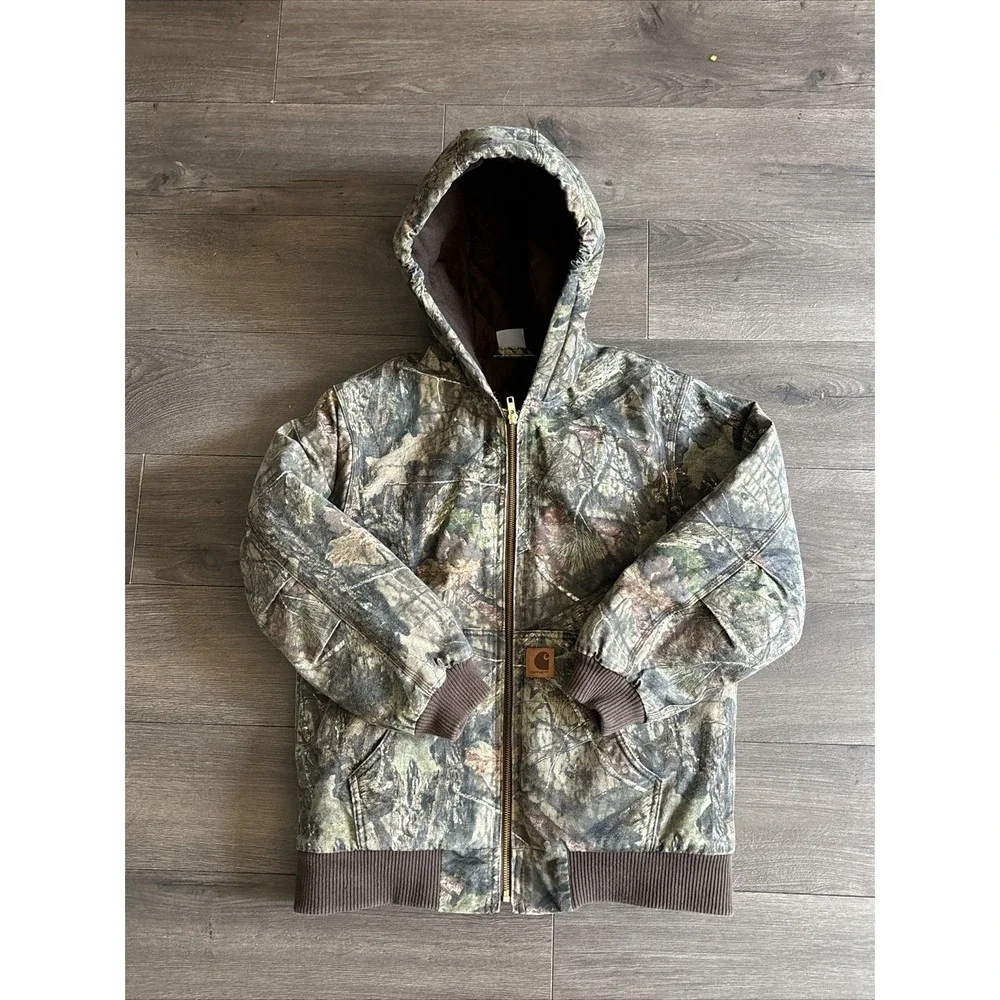 Carhartt Kids Mossy Oak Camo Hooded Active Jacket CP8529 Youth Large 14-16